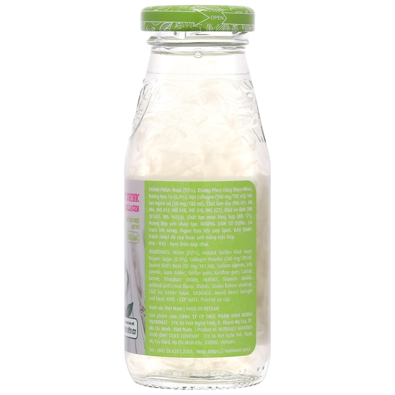 Nước yến Collagen Green Bird Nutrinest lốc 6 chai x 185ml - 9